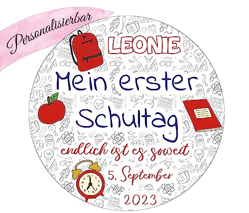 Tortenaufleger Schulstart erste Klasse Schulmotive (Fondant, Dekorpapier Plus oder Oblatenpapier Rund inkl. Ausschneideservice) von Tortenpixel