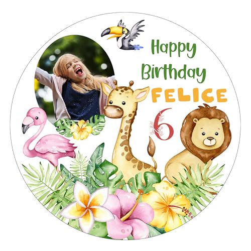 Tortenbild Muffinaufleger Geburtstag Safari personalisiert mit Foto und Wunschtext - Fondant, Oblate oder Dekorpapier Plus Tortenbild Muffinaufleger Geburtstag Safari personalisiert mit Foto und Wunschtext - Fondant, Oblate oder Dekorpapier Plus von Tortenpixel