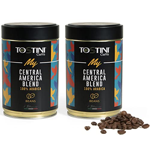Tostini Caffè - My Central American Blend in Bohnen zu 500 g | Kaffee in Bohnen | Kaffee in Bohnen, bestehend aus 5 herkunftsreinen Sorten aus Mittelamerika | Kaffee in Bohnen | Made In Italy von Tostini Caffè