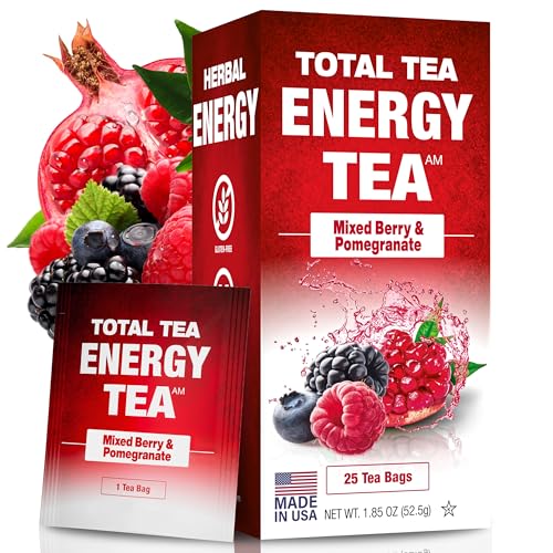 Total Tea Detox Energie Tee - Guayusa Tee - All natural - Appetitzügler - Kaffeeersatz - Kräutertee Mit Koffein - 25 Teebeutel von Total Tea