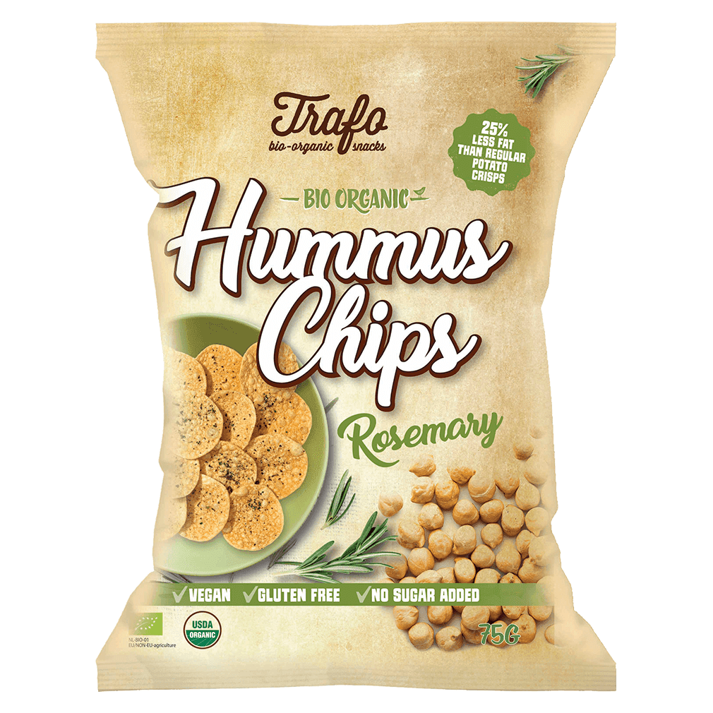 Bio Hummus Chips Rosmarin MHD 25.04.2024 von Trafo