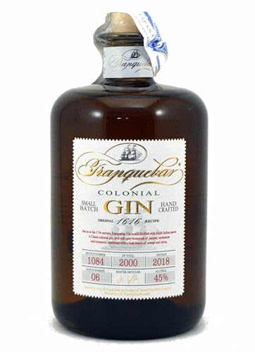 Tranquebar , Colonial Dry Gin , Basiert auf alten Rezept von 1616 , Aroma von fruchtigen Limetten , Orientalische Gewürze , 45% vol. , 700ml von Tranquebar