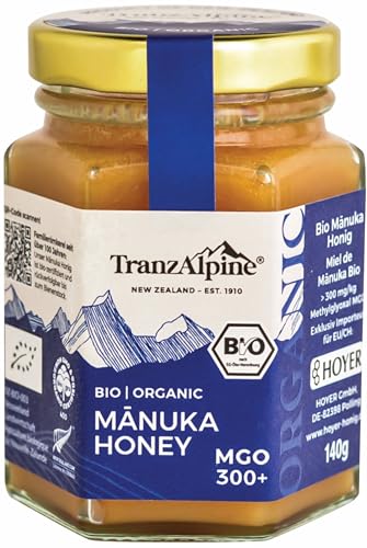 TranzAlpine Manukahonig MGO 300+ BIO 140 g Glas von TranzAlpine