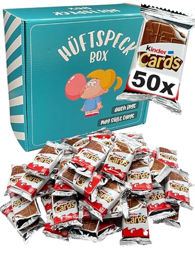 Hüftspeck Box - 𝑿𝑿𝑳 - [50 x 2er] Kinder Cards - Kinder Cards Schokolade Großpackung XXL für Kinder und Erwachsene von Traptix