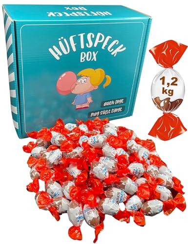Hüftspeck Box - XXL - Kinder Schoko Bons [1,2kg] - Unwiderstehliche Süßigkeiten Box mit leckerer Schokolade (1,2kg,braun) von Traptix