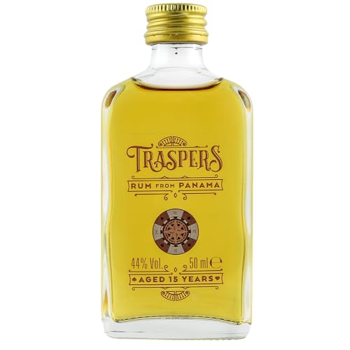 Trasper's Rum Mini I 15 Jahre Reifung I Rum aus Panama I Noten von Karamell und Vanille I Für Rum-Liebhaber I 44% Vol. I 50ml Trasper's Rum Mini I 15 Jahre Reifung I Rum aus Panama I Noten von Karamell und Vanille I Für Rum-Liebhaber I 44% Vol. I 50ml von Trasper's