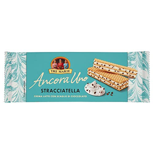 12x Tre Marie Ancora Uno Wafer Stracciatella Waffeln gefüllt mit Milchschokolade Creme und Schokoladenstücke 140g von Tre Marie