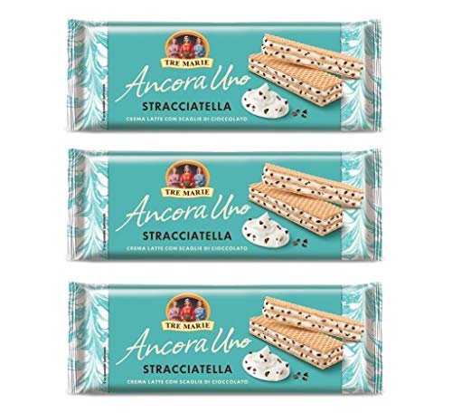 3x Tre Marie Ancora Uno Wafer Stracciatella Waffeln gefüllt mit Milchschokolade Creme und Schokoladenstücke 140g 3x Tre Marie Ancora Uno Wafer Stracciatella Waffeln gefüllt mit Milchschokolade Creme und Schokoladenstücke 140g von Tre Marie