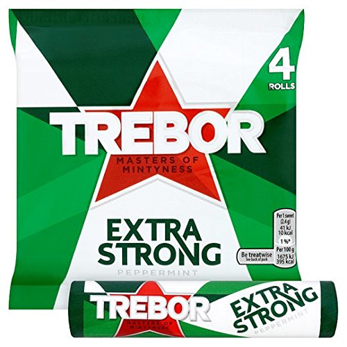 Trebor Extra Starke Pfefferminze, 4er-Pack, 166 g von Trebor