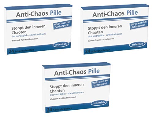 Trendimport Scherztabletten/Scherzdragees, 3er Set, Anti-Chaos Pille von Trendimport