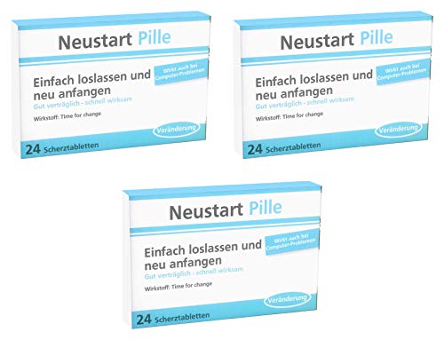Trendimport Scherztabletten/Scherzdragees, 3er Set, Neustart Pille von Trendimport