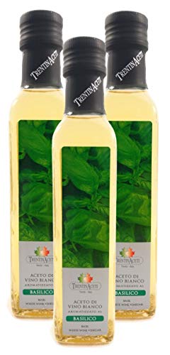 Basilikumessig - Weißweinessig mit Aroma - Basilikum Essig aus Italien - TrentinAcetia - höchste Qualität - 3x250 ml - Aceto Di Vino Bianco - Basilco von TrentinAceti
