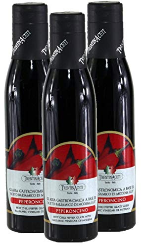 Chili Balsamico - Balsamico Creme mit Chili Aroma aus Italien - TrentinAcetia - 3x300 ml - Aceto Balsamico Di Modena IGP - Peperoncino - Balsamicocreme von TrentinAceti