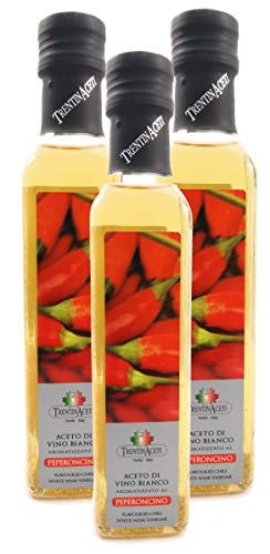 Chiliessig - Weißweinessig mit Aroma - Chili Essig aus Italien - TrentinAcetia - höchste Qualität - 3x250 ml - Aceto Di Vino Bianco - Peperoncino von TrentinAceti