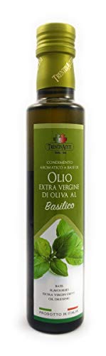 Extra Natives Olivenöl mit natürlichen Basilikumaroma - 1x250 ml - Italienisches Basilikum Olivenöl in höchster Qualität - TrentinAceti - kaltgepresst von TrentinAceti