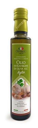 Extra Natives Olivenöl mit natürlichen Knoblaucharoma - 1x250 ml - Italienisches Knoblauch Olivenöl in höchster Qualität - TrentinAceti - kaltgepresst von TrentinAceti