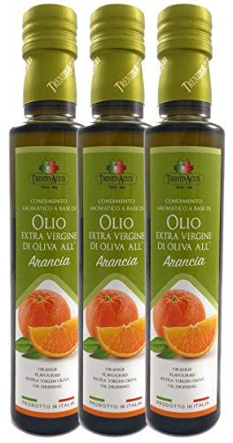 Extra Natives Olivenöl mit natürlichen Orangenaroma - 3x250 ml - Italienisches Orangen Olivenöl in höchster Qualität - TrentinAceti - kaltgepresst von TrentinAceti