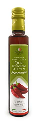 Extra Natives Olivenöl mit natürlichen Peperoncinoaroma - 1x250 ml - Italienisches Peperoncino Olivenöl in höchster Qualität - TrentinAceti - kaltgepresst von TrentinAceti
