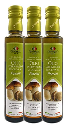 Extra Natives Olivenöl mit natürlichen Steinpilzaroma - 3x250 ml - Italienisches Steinpilz Olivenöl in höchster Qualität - TrentinAceti - kaltgepresst von TrentinAceti