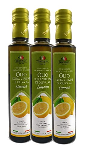 Extra Natives Olivenöl mit natürlichen Zitronenaroma - 3x250 ml - Italienisches Zitronen Olivenöl in höchster Qualität - TrentinAceti - kaltgepresst von TrentinAceti