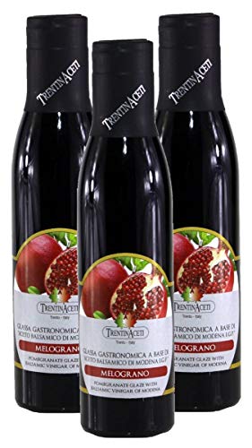 Granatapfel Balsamico - Balsamico Creme mit Granatapfel Aroma aus Italien - TrentinAcetia - 3x300 ml - Balsamic Vinegar of Modena PGI - Balsamicocreme von TrentinAceti