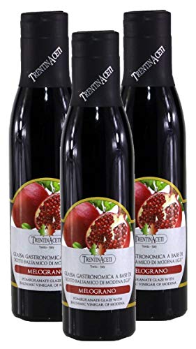 Granatapfel Balsamico - Balsamico Creme mit Granatapfel Aroma aus Italien - TrentinAcetia - 3x300 ml - Aceto Balsamico Di Modena IGP - Balsamicocreme von TrentinAceti