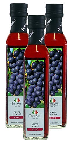 Rotweinessig - Rotwein Essig aus Italien - TrentinAcetia - höchste Qualität - 3x250 ml - Aceto di vino rosso - Red wine vinegar von TrentinAceti