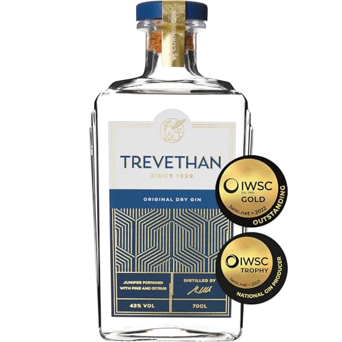 Trevethan Handcrafted Cornish Gin with 10 Balanced Botanicals - Speciality Small Batch London Dry Gin - 43% ABV - 70cl von Trevethan