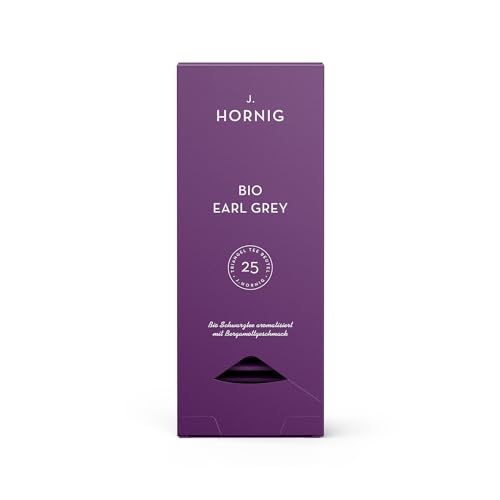 J. Hornig Bio Tee Earl Grey, Schwarztee-Mischung im Premium Pyramidenteebeutel, mit Bergamotte Geschmack, bio-zertifiziert, 25 biolgisch abbaubare Teebeutel J. Hornig Bio Tee Earl Grey, Schwarztee-Mischung im Premium Pyramidenteebeutel, mit Bergamotte Geschmack, bio-zertifiziert, 25 biolgisch abbaubare Teebeutel von J. Hornig