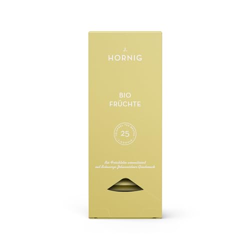 J. Hornig Bio Früchtetee, Früchtetee im Premium Pyramidenteebeutel, fruchtig-vollmundiger Geschmack, bio-zertifiziert, 25 biolgisch abbaubare Teebeutel von J. Hornig
