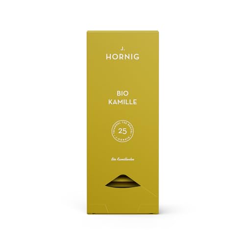 J. Hornig Bio Kamillentee, Kamillentee im Premium Pyramidenteebeutel, milder Geschmack, bio-zertifiziert, 25 biolgisch abbaubare Teebeutel von J. Hornig