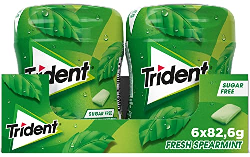 Trident Fresh Spearmint Kaugummi Sugarfree Chewing Gum 82,6 gr. [Pack of 6] von Trident