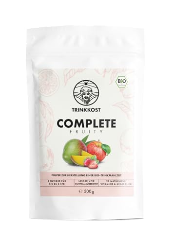 Trinkkost Bio COMPLETE Fruity | BIO Trinkmahlzeit mit 26 natürlichen Vitaminen und Mineralstoffen I Ideal für Frühstück und unterwegs I 5 Mahlzeiten I 500 g Beutel Trinkkost Bio COMPLETE Fruity | BIO Trinkmahlzeit mit 26 natürlichen Vitaminen und Mineralstoffen I Ideal für Frühstück und unterwegs I 5 Mahlzeiten I 500 g Beutel von Trinkkost