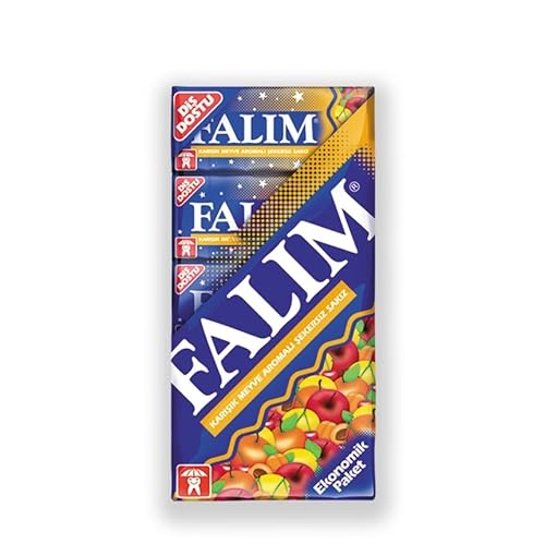 Falim Sugarless Plain Chewing Gum with Fruit Mix Flavor, 100 Stück (5 x 20 Stück), Zuckerfreier Naturkaugummi mit Frucht-Mix Geschmack, Refreshing Taste, 100 pieces - Trinovi von Trinovi.com