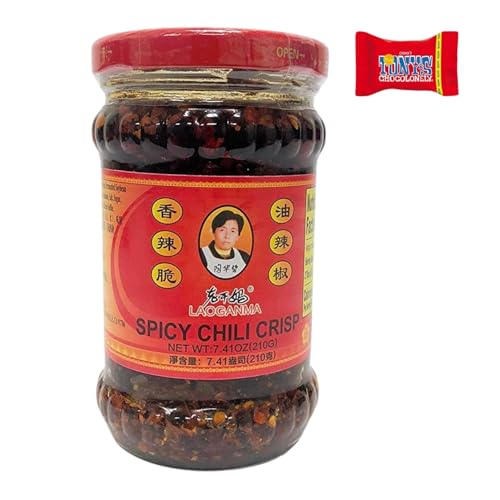 Lao Gan Ma Roasted Chilli Paste 1X 210 g – Knusprige Chilis in Öl, geröstete Chiliflocken mit Szechuan Pfeffer, Chili Sauce mit fermentierten Sojabohnen, Würzig und Scharf, Vegan - Trinovi Lao Gan Ma Roasted Chilli Paste 1X 210 g – Knusprige Chilis in Öl, geröstete Chiliflocken mit Szechuan Pfeffer, Chili Sauce mit fermentierten Sojabohnen, Würzig und Scharf, Vegan - Trinovi von Trinovi.com