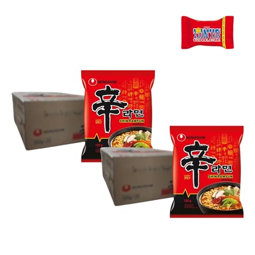 Nong Shim Instantnudeln Shin Ramyun x 2 er Pack – Koreanische Rindfleisch Ramen Suppe sehr scharf - schnelle Zubereitung – 20er Vorteilspack à 120g-Trinovi Nong Shim Instantnudeln Shin Ramyun x 2 er Pack – Koreanische Rindfleisch Ramen Suppe sehr scharf - schnelle Zubereitung – 20er Vorteilspack à 120g-Trinovi von Trinovi.com