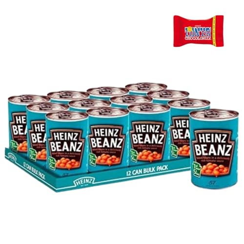 Heinz Baked Beanz 12 x 415g - Gebackene Bohnen in Tomatensauce, Ohne Zusatzstoffe, Glutenfrei, Protein- & Ballaststoffreich, Für Veganer & Vegetarier, Niedriger Zucker & Fett- Trinovi Heinz Baked Beanz 12 x 415g - Gebackene Bohnen in Tomatensauce, Ohne Zusatzstoffe, Glutenfrei, Protein- & Ballaststoffreich, Für Veganer & Vegetarier, Niedriger Zucker & Fett- Trinovi von Trinovi
