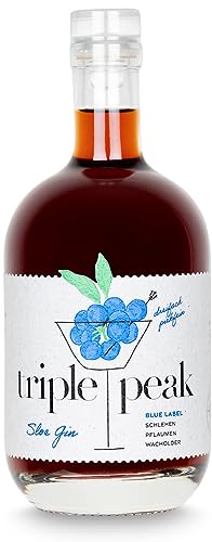 Triple Peak Sloe Gin Blue Label 0.5L - 30% Vol. fruchtig-beeriger Schlehenlikör - Craft Distillery Piekfeine Brände - produziert in Deutschland von Triple Peak