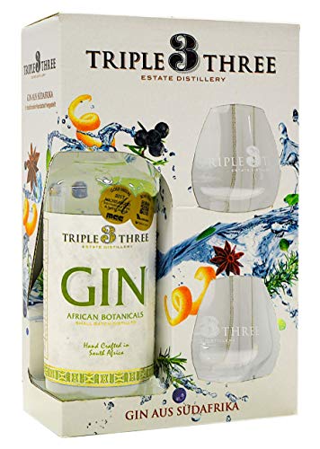 Triple Three Gin African Botanicals - Gin aus Südafrika - Set mit 2 Gläsern - 0,5l. Triple Three Gin African Botanicals - Gin aus Südafrika - Set mit 2 Gläsern - 0,5l. von Triple Three