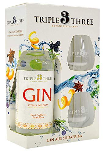 Triple Three Gin Citrus Infusion - Gin aus Südafrika - Set mit 2 Gläsern - 0,5l. Triple Three Gin Citrus Infusion - Gin aus Südafrika - Set mit 2 Gläsern - 0,5l. von Triple Three