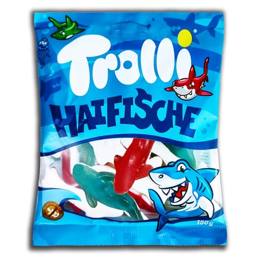 1x Trolli Haifische 150 g Haie aus Fruchtgummi und Schaumzucker 1x Trolli Haifische 150 g Haie aus Fruchtgummi und Schaumzucker von Trolli