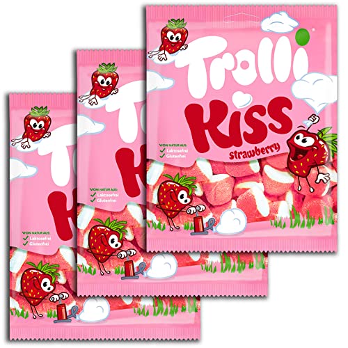3 er Pack Trolli Strawberry Kiss 3 x 150g Fruchtgummi Schaumzucker 3 er Pack Trolli Strawberry Kiss 3 x 150g Fruchtgummi Schaumzucker von Trolli