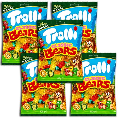 5 er Pack Trolli Classic Bears 5 x 100g Gummibonbons mit Halal-Zertifizierung von Trolli
