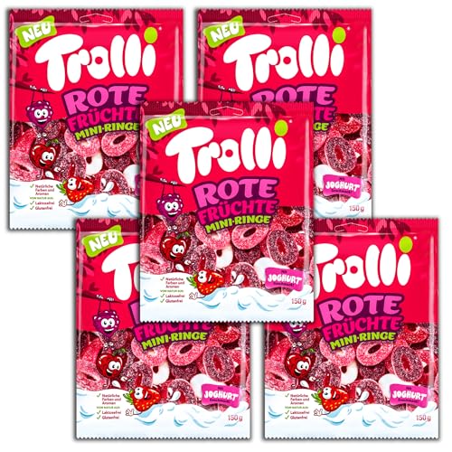 5 er Pack Trolli Rote Früchte Mini-Ringe 5 x 150g von Trolli