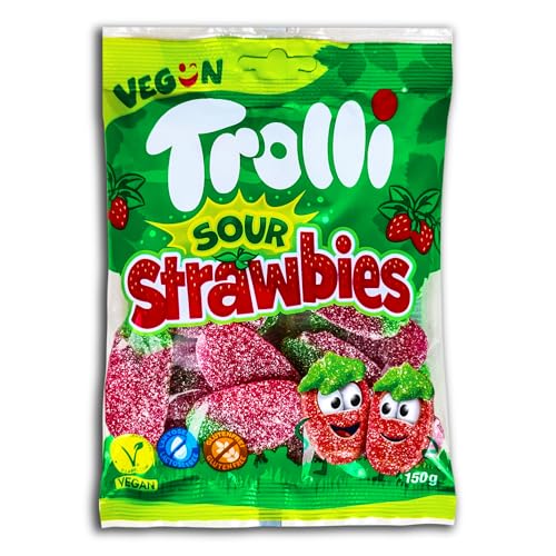 5 er Pack Trolli Sour Strawbies 5 x 150g sauer gezuckerte Fruchtgummi-Erdbeeren 5 er Pack Trolli Sour Strawbies 5 x 150g sauer gezuckerte Fruchtgummi-Erdbeeren von Trolli