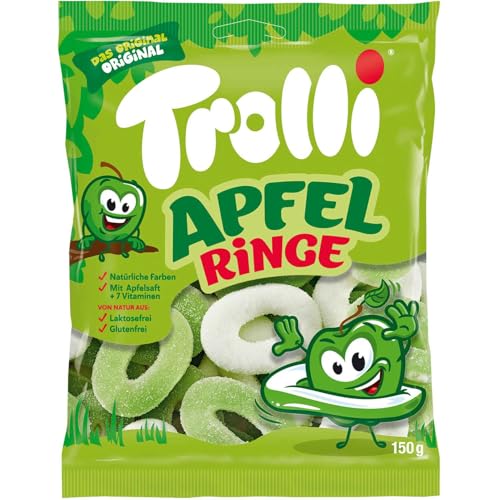 Trolli Saure Grüne Apfelringe mit Schaumzucker und Fruchtgummi 150g Trolli Saure Grüne Apfelringe mit Schaumzucker und Fruchtgummi 150g von Trolli