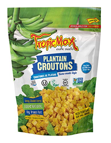 TropicMax All Natural Glutenfreies Meersalz Plantain Croutons 142 g (4 Stück) von TropicMax