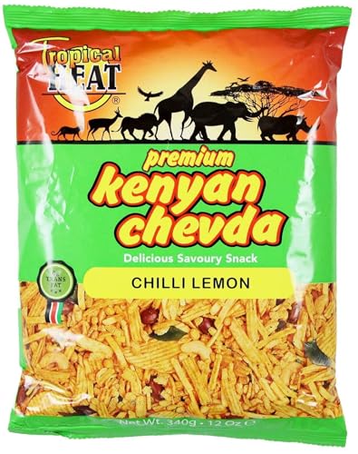 Tropical heat Kenianische Chevda Snacks Chili Zitrone - 340g -2er-Packung von Tropical Heat