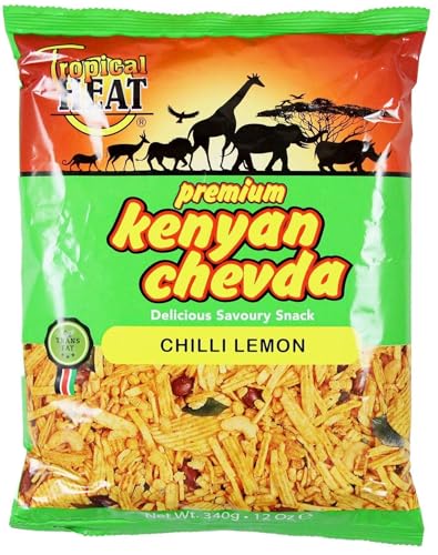Tropical heat Kenianische Chevda Snacks Chili Zitrone - 340g -2er-Packung von Tropical heat