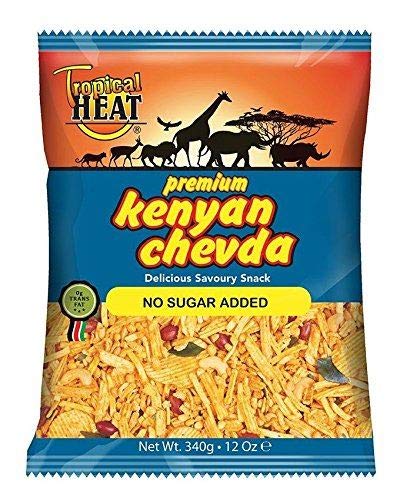 Tropical heat Kenianische Chevda Snacks - Ohne Zuckerzusatz - 340g - 3er-Packung von Tropical Heat
